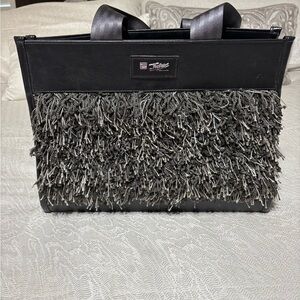 Jerry Terrence The Original Carpet  Black Fringe Tote Bag